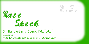 mate speck business card